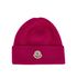Moncler Logo Beanie, &pound;70, Accessories, Pink, Cashmere/Wool, Front view